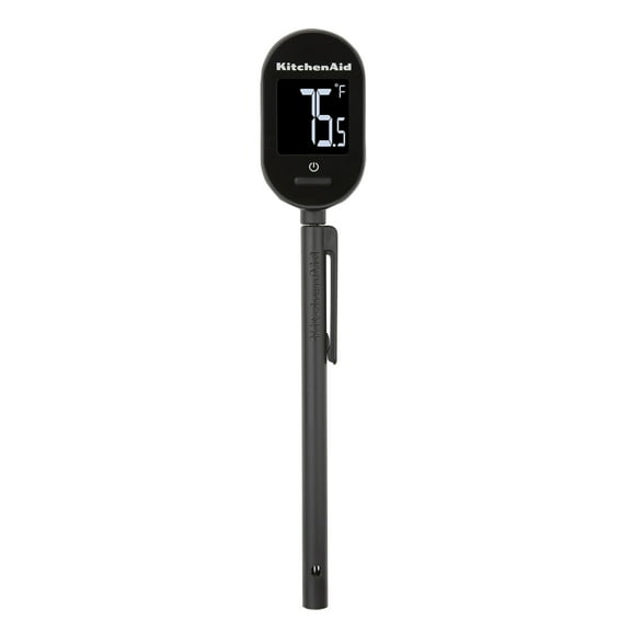 KitchenAid Backlit Instant Read Digital Thermometer, 1 inch LCD Display, Black