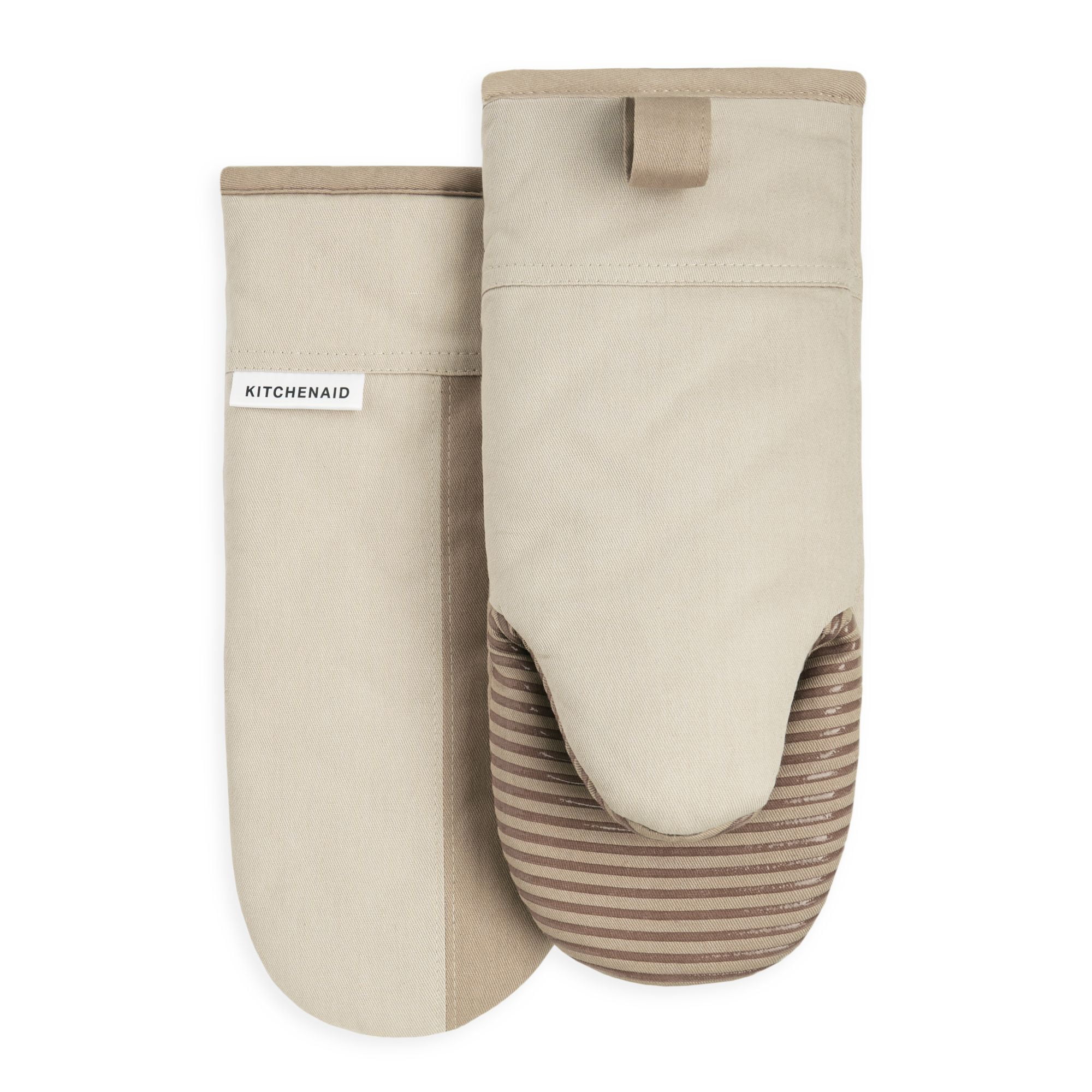 Beacon Beige Silicone Heat-Resistant Oven Mitts, 2-Piece Set