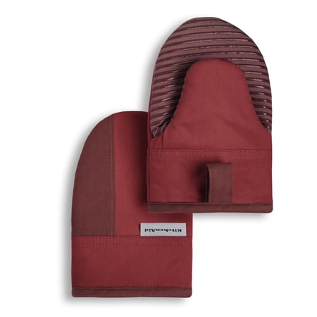 KitchenAid Beacon Two-Tone Mini Oven Mitt 2-Pack Set, Smoked Paprika, 5.5"x8"