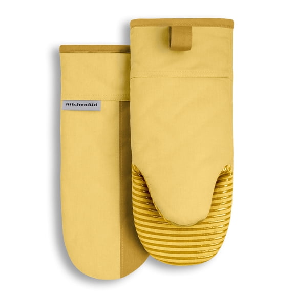 KitchenAid Beacon Two-Tone Oven Mitt 2-Pack Set, Majestic Yellow, 5.75"x13"