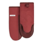 KitchenAid Beacon Two-Tone Oven Mitt 2-Pack Set, Passion Red/Bordeaux, 5.75"x13"