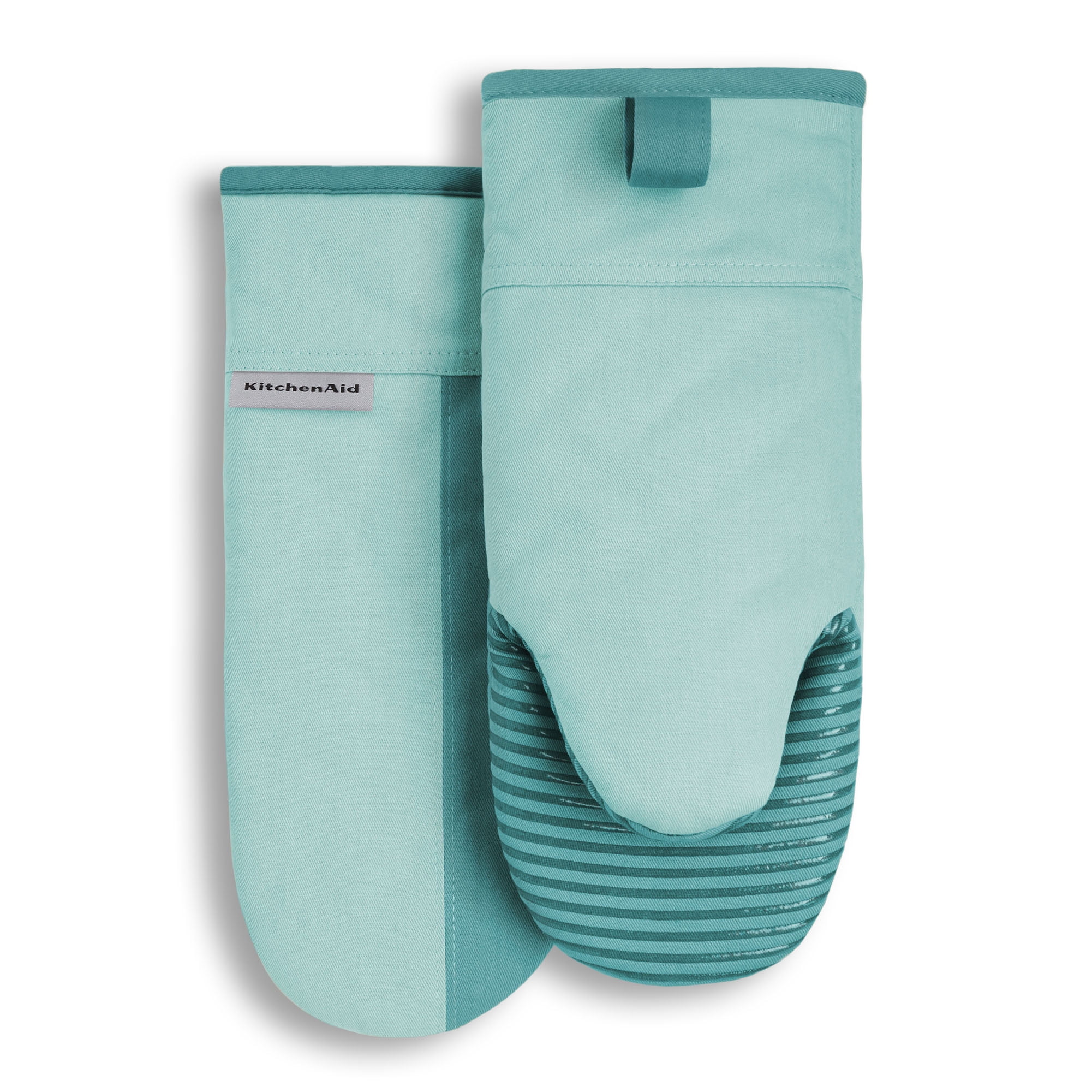 KitchenAid Beacon Two-Tone Oven Mitt Set, Pistachio/Graphite Green,  5.75x13, Set of 2 