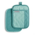 thumbnail image 1 of KitchenAid Beacon Two-Tone Pot Holder 2-Pack Set, Aqua Sky, 7"x10", 1 of 6