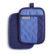 KitchenAid Beacon Two-Tone Pot Holder 2-Pack Set, Blue Corn/Cobalt, 7"x10"