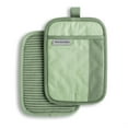 thumbnail image 1 of KitchenAid Beacon Two-Tone Pot Holder 2-Pack Set, Pistachio/Graphite Green, 7"x10", 1 of 6