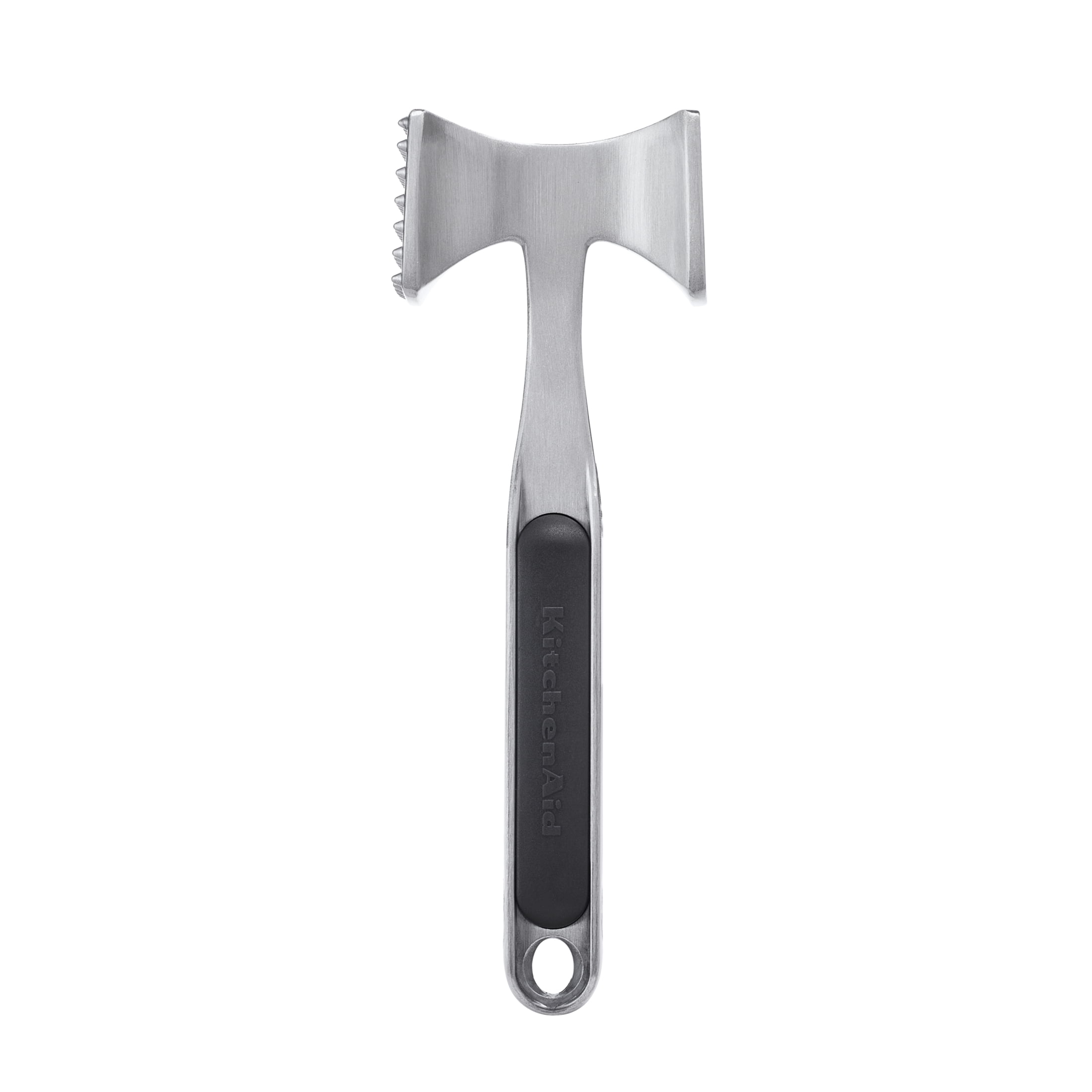 KitchenAid Cast Aluminum Meat Tenderizer Tool Dual-Sided Kitchen Mallet, Black