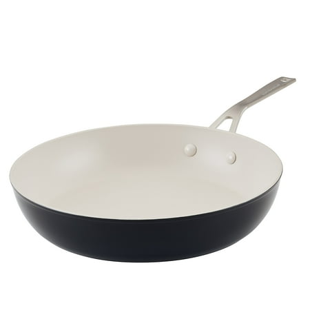 KitchenAid Ceramic Forged 12 Inch Nonstick Frying Pan, Dishwasher Safe and Oven Safe to 500°F, Onyx Black