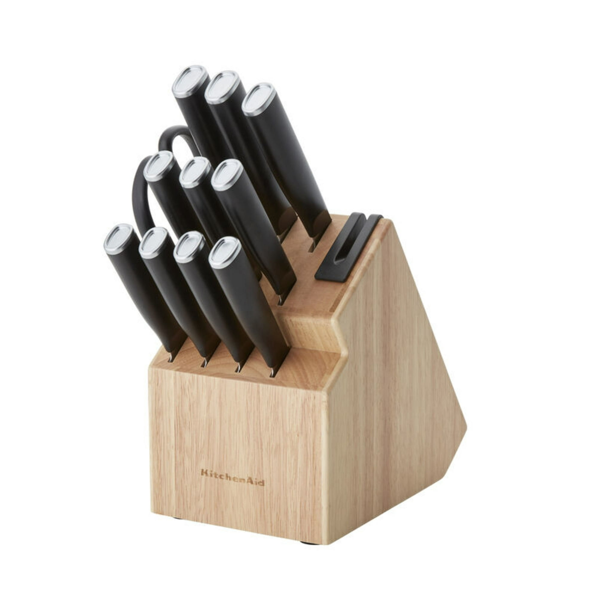 KitchenAid Classic Japanese Steel 12-Piece Knife Block Set with Built-in Knife Sharpener