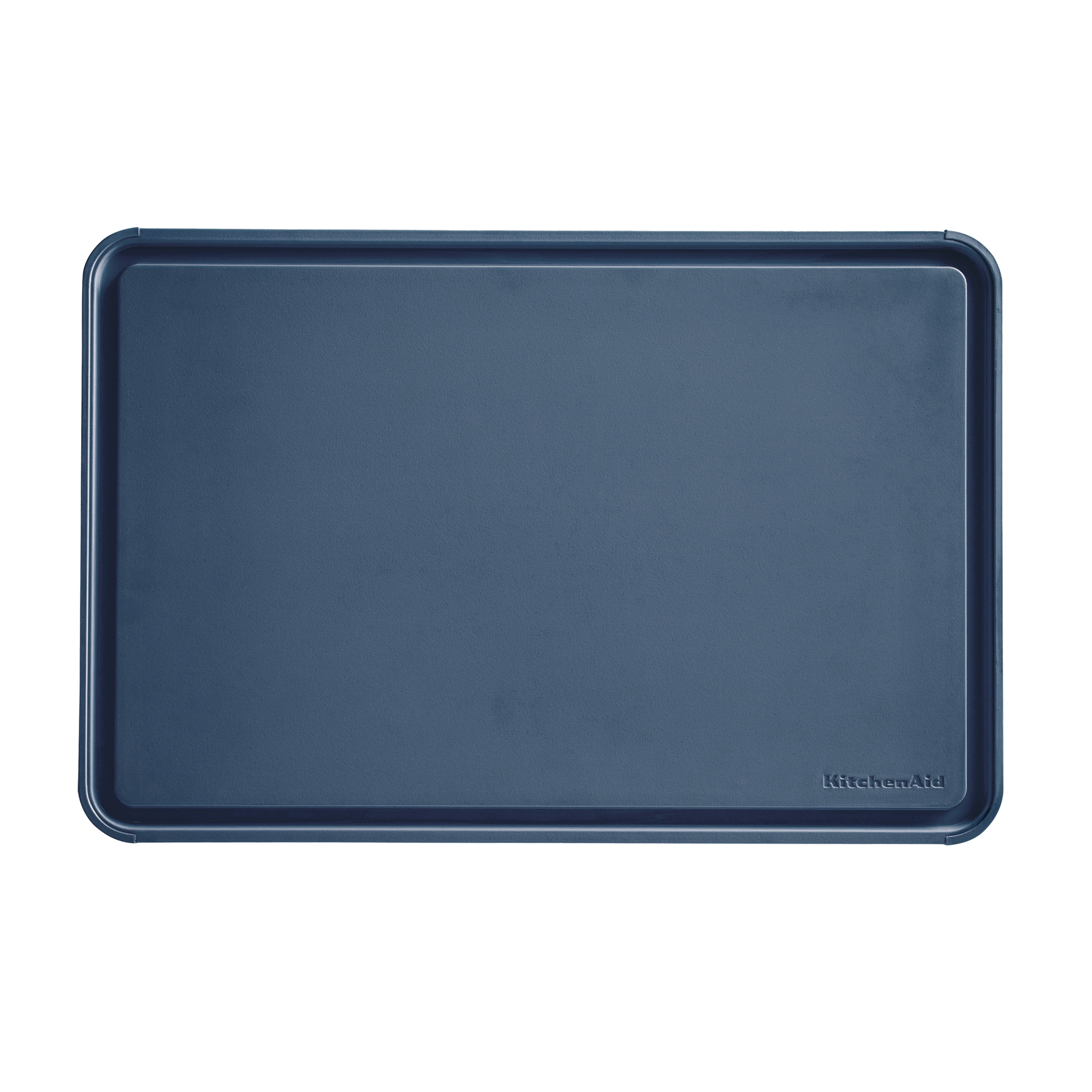 KitchenAid Classic Plastic Cutting Board with Trench, Non-Slip Edges, Dishwasher Safe, 12x18, Ink Blue