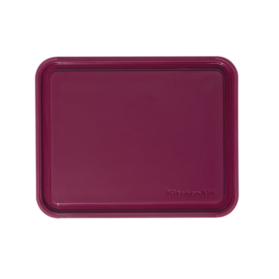 KitchenAid Classic Plastic Cutting Board with Trench, Non-Slip Edges, Dishwasher Safe, 8x10, Beetroot