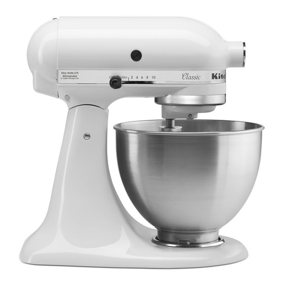 KitchenAid® Classic™ Series 4.5 Quart Tilt-Head Stand Mixer,  White, K45SS