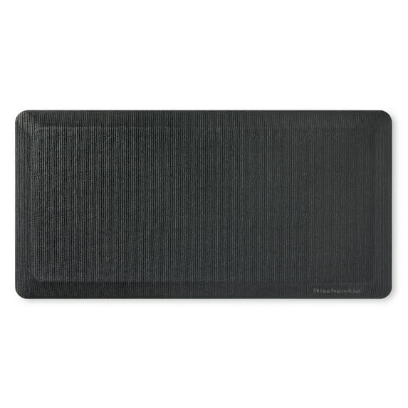 KITCHENAID Gourmet Series Kitchen Comfort Gel Mat, Woven Texture, Matte Black, 20"x39"