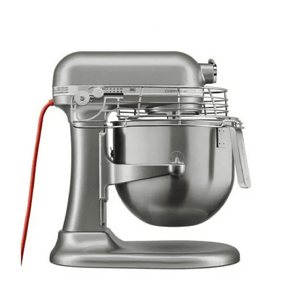 KitchenAid Commercial 8 qt Stand Mixer, Contour Silver with Flat Beater, Dough Hook, Wire Whip