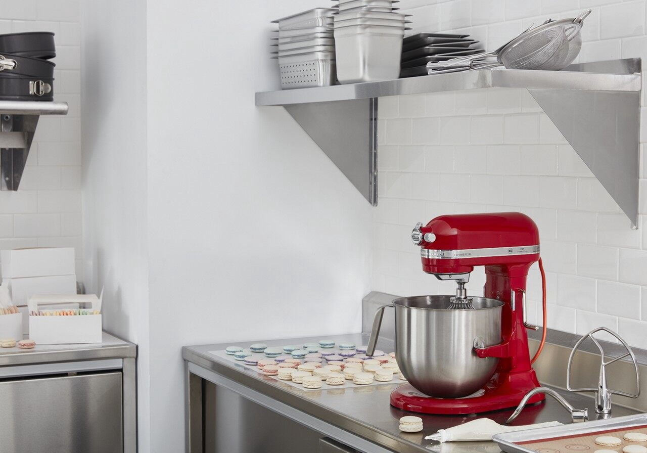 KitchenAid Commercial Series 8 qt Stand Mixer, Empire Red, Flat
