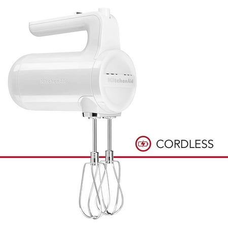 KitchenAid - KHMB732WH Cordless 7-Speed Hand Mixer - White