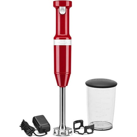 KitchenAid - Cordless Variable Speed Hand Blender with Chopper and Whisk attachment - KHBBV83 - Empire Red