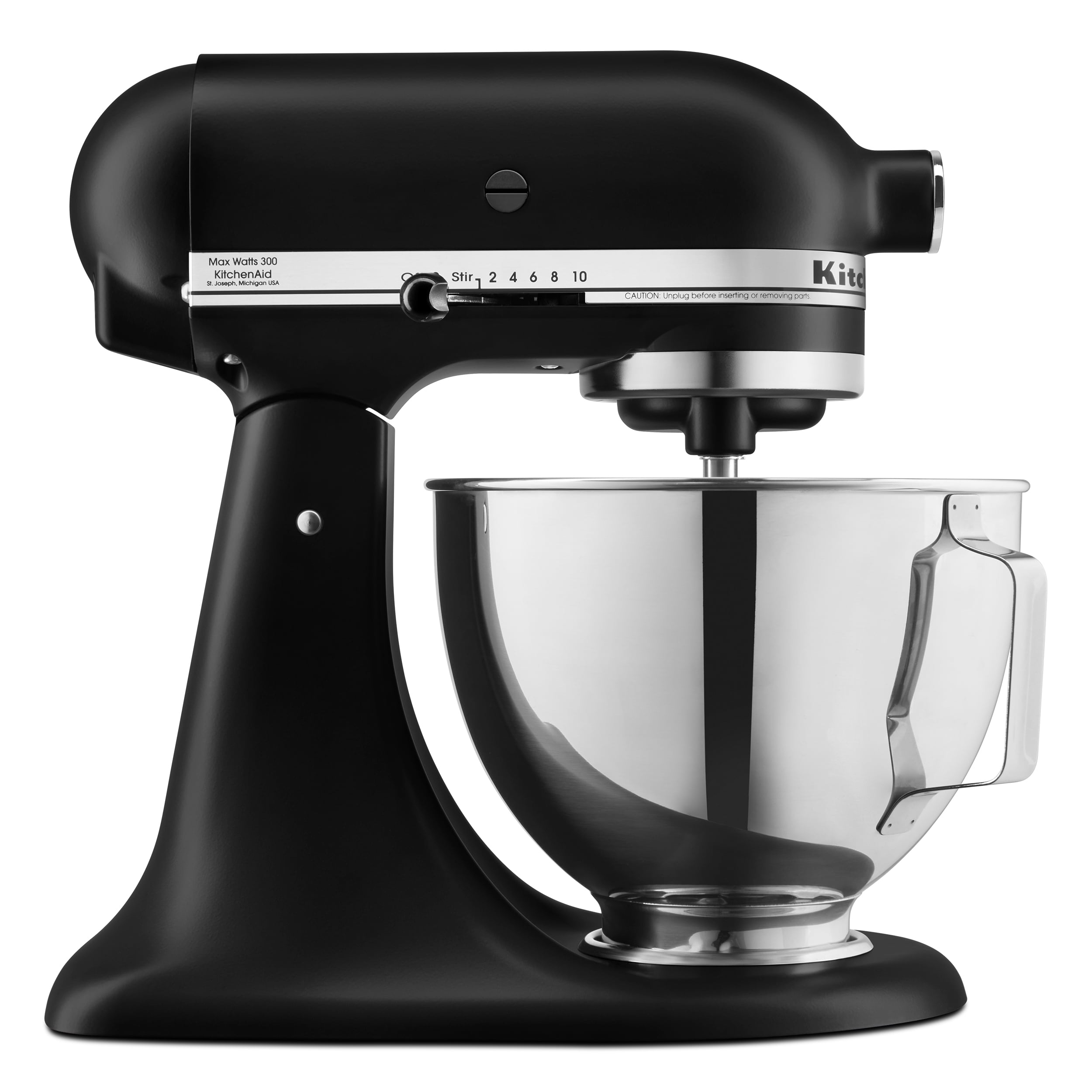 KitchenAid® Deluxe 4.5 Quart TiltHead Stand Mixer, Black Matte, KSM97