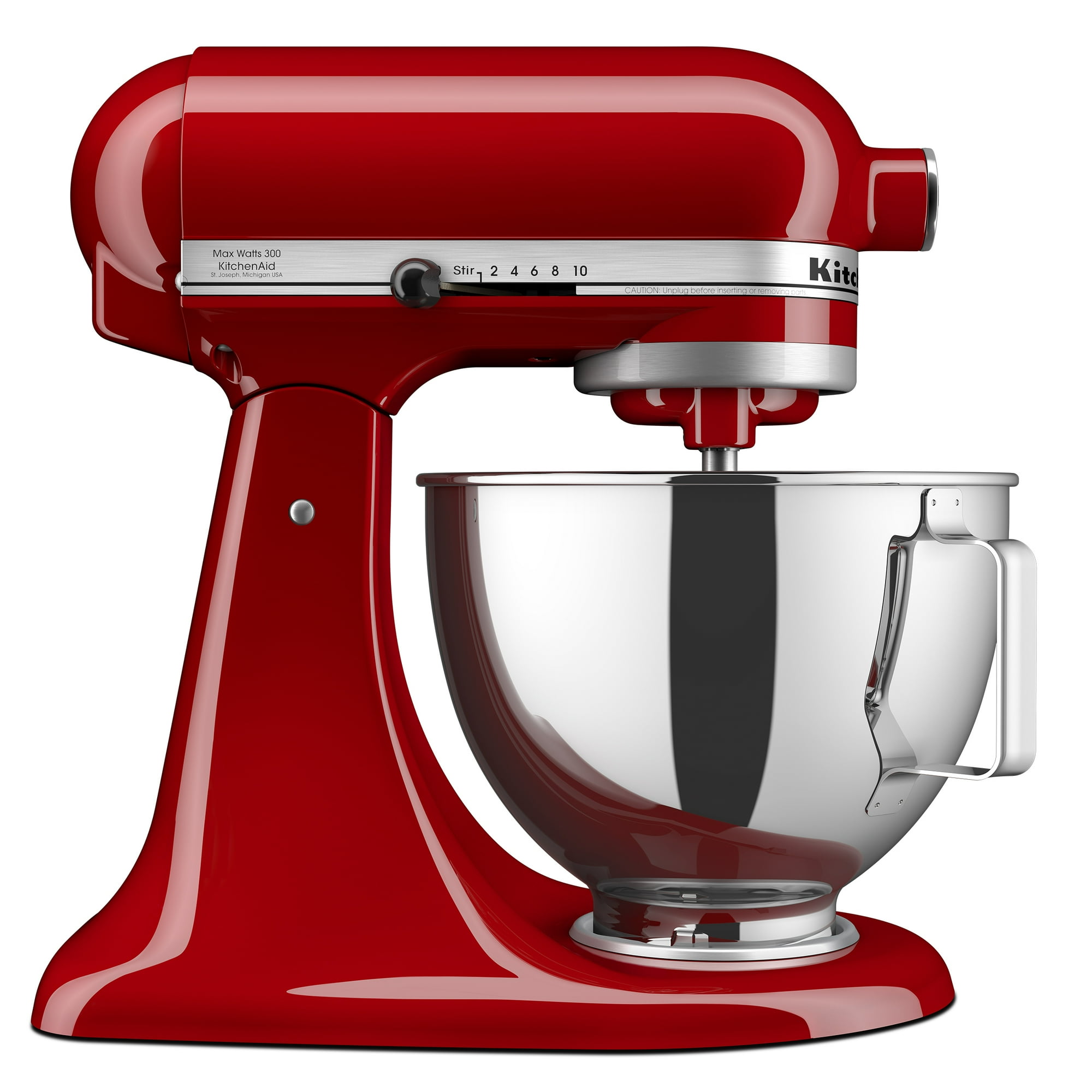 KitchenAid Deluxe Series 4.5 Quart Tilt-Head Stand Mixer with Stainless Bowl, Empire Red, KSM97ER