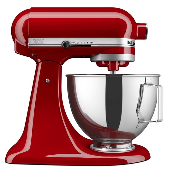 KitchenAid Deluxe Series 4.5 Quart Tilt-Head Stand Mixer with Stainless Bowl, Empire Red, KSM97ER