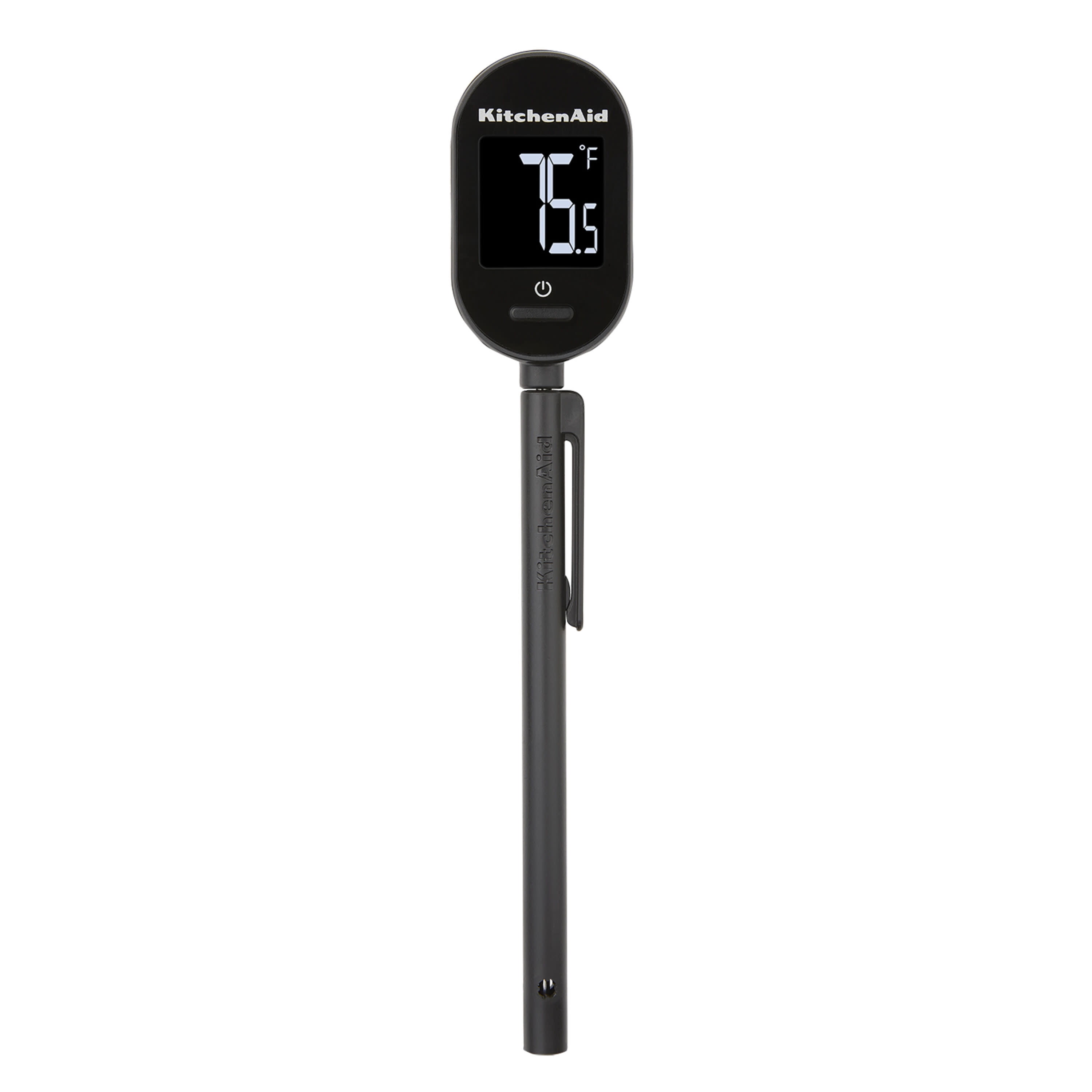  KitchenAid KQ907 Curved Stainless Steel Paddle Style Candy and  Deep Fry Thermometer with pan clip, TEMPERATURE RANGE: 100F to 400F, Black:  Home & Kitchen