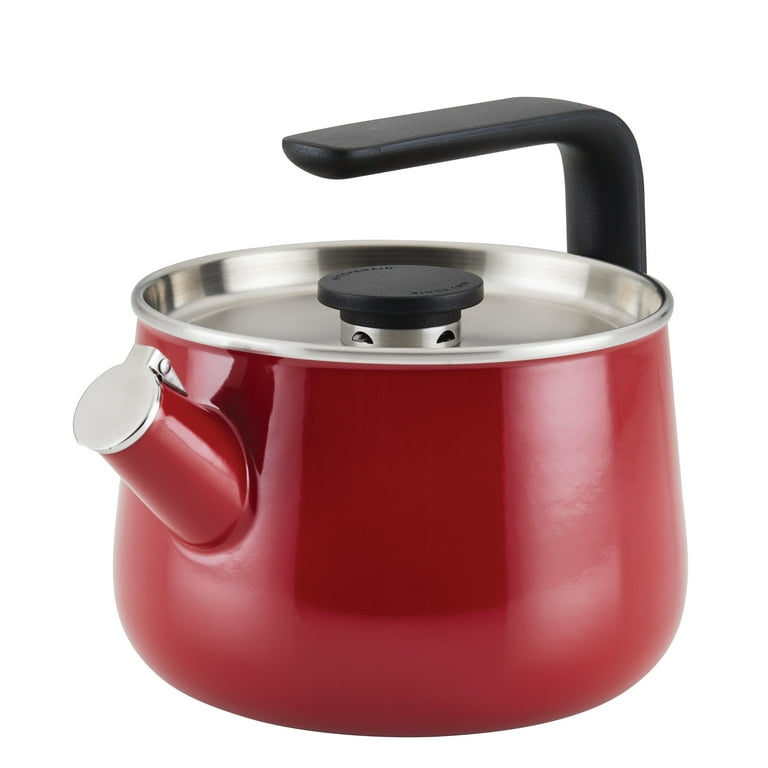 KitchenAid Enamel on Steel 2 Quart Teakettle Empire Red Walmart