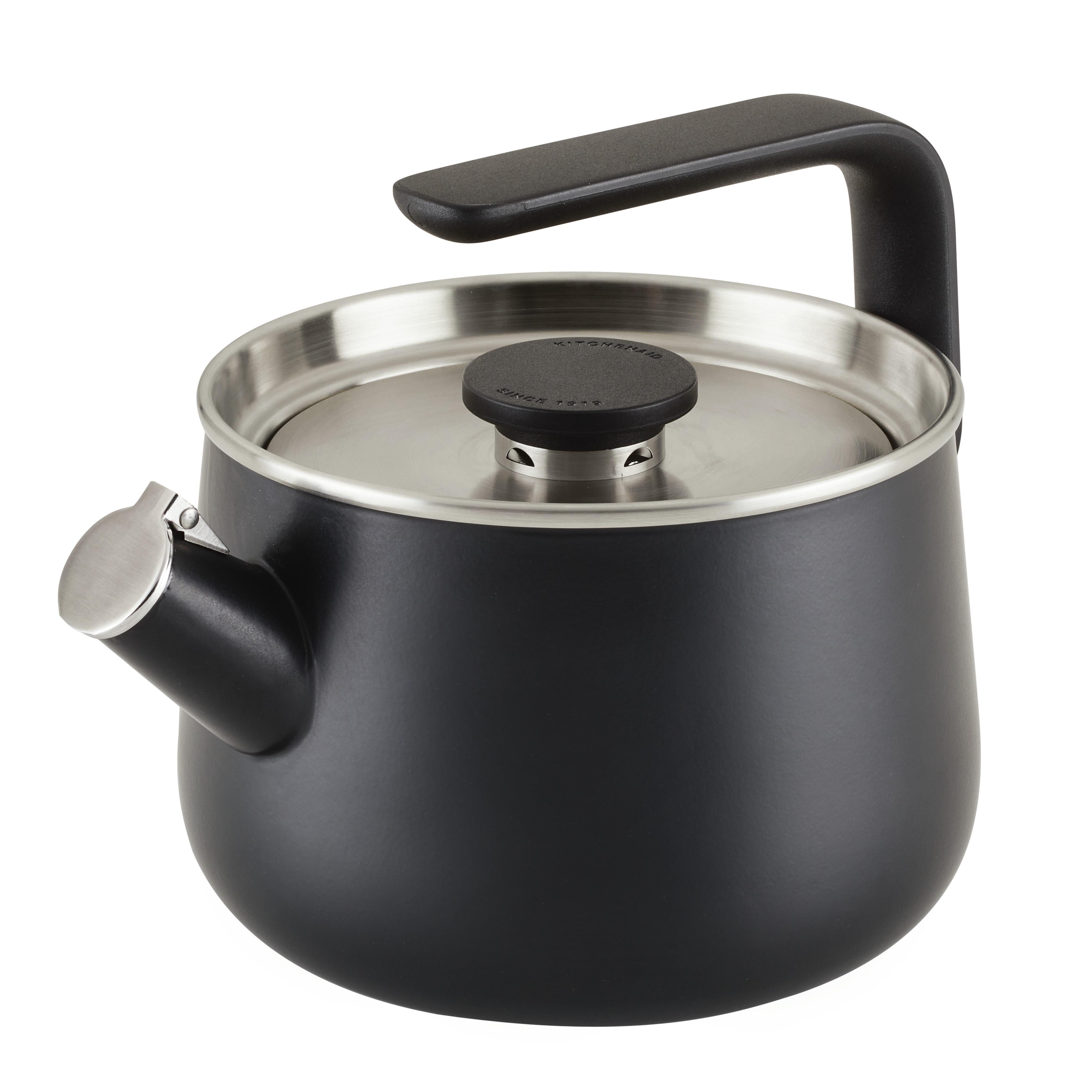 KitchenAid Enamel-on-Steel Teakettle, Quart, Matte Black