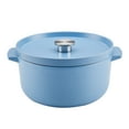 thumbnail interactive-video image 1 of KitchenAid Enameled Cast 6 Quart Iron Induction Dutch Oven, Metal Utensil, Broiler and Oven Safe to 500°F, Blue Velvet, 1 of 14