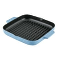 thumbnail image 1 of KitchenAid Enameled 11 Inch Cast Iron Square Grill and Roasting Pan, Induction Compatible, Metal Utensil, Broiler and Oven Safe to 500°F, Blue Velvet, 1 of 9