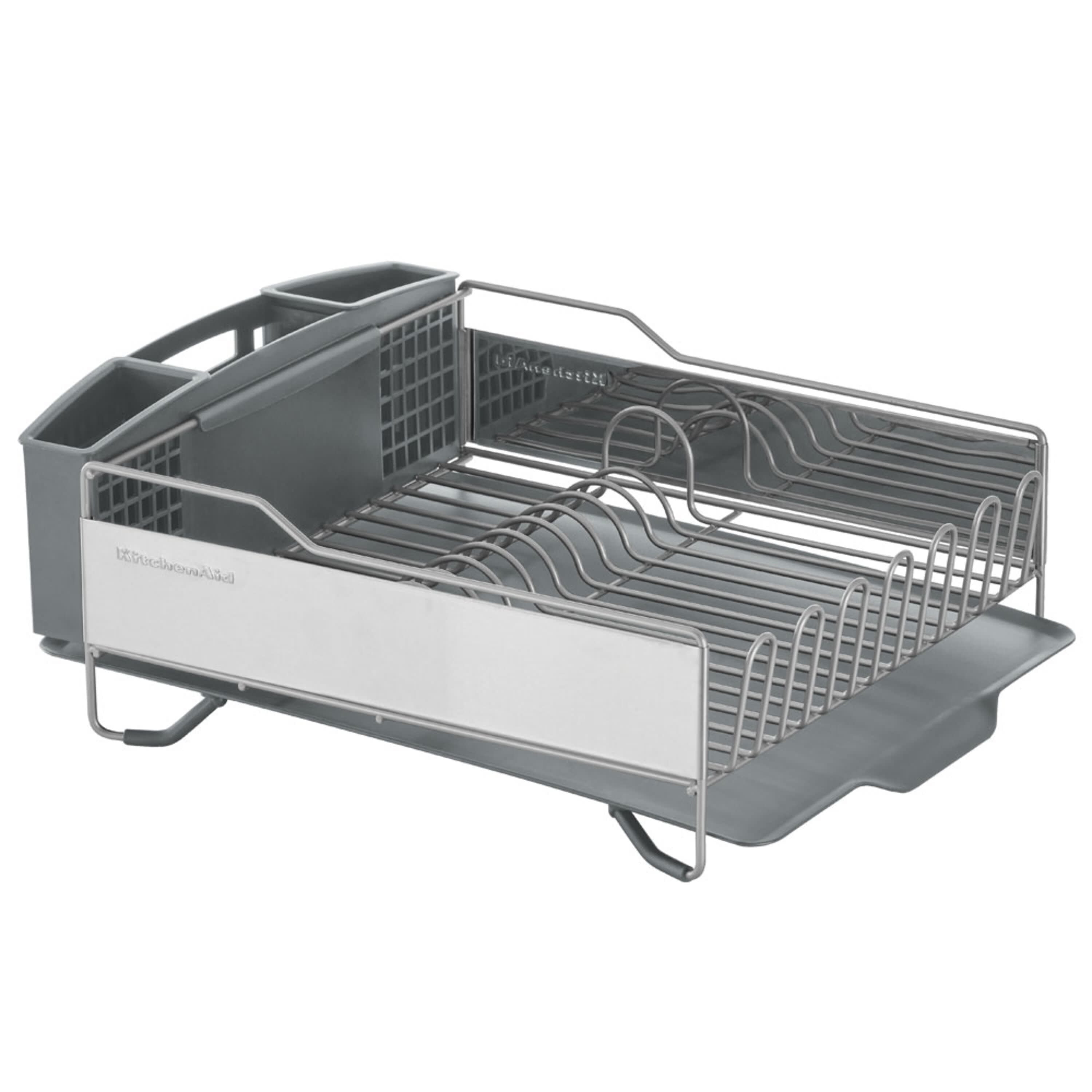 KitchenAid Compact Stainless Steel Dish Rack, Satin Gray