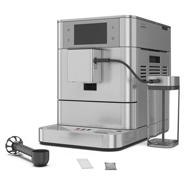 KitchenAid Fully Automatic Espresso Machine KF8 with Milk Attachment & Plant Based Milk Options, KES8558SX, Stainless Steel