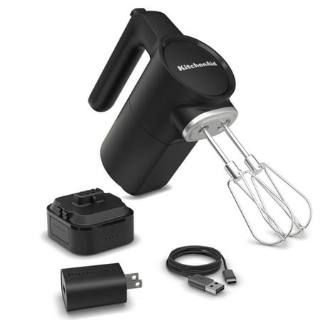 KitchenAid - Go Cordless Hand Mixer with Battery - Black