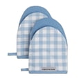 thumbnail image 1 of KitchenAid Gingham Mini Oven Mitt 2-Pack Set, Blue Velvet, 5.5"x8", 1 of 4