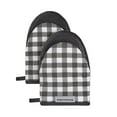 thumbnail image 1 of KITCHENAID Gingham Mini Oven Mitt 2-Pack Set, Matte Black, 5.5"x8", 1 of 4