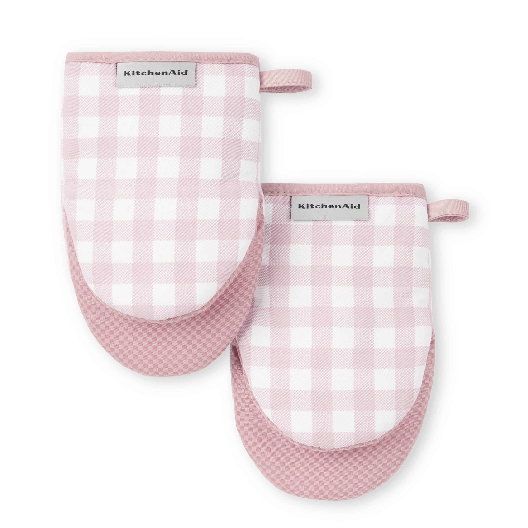 Dried Rose Gingham Silicone Mini Oven Mitt Set