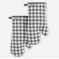 thumbnail image 1 of KitchenAid Gingham Oven Mitt 2-Pack Set, Charcoal Grey, 7"x13", 1 of 5
