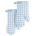 thumbnail image 1 of KitchenAid Gingham Oven Mitt 2-Pack Set, Blue Velvet, 7"x13", 1 of 5