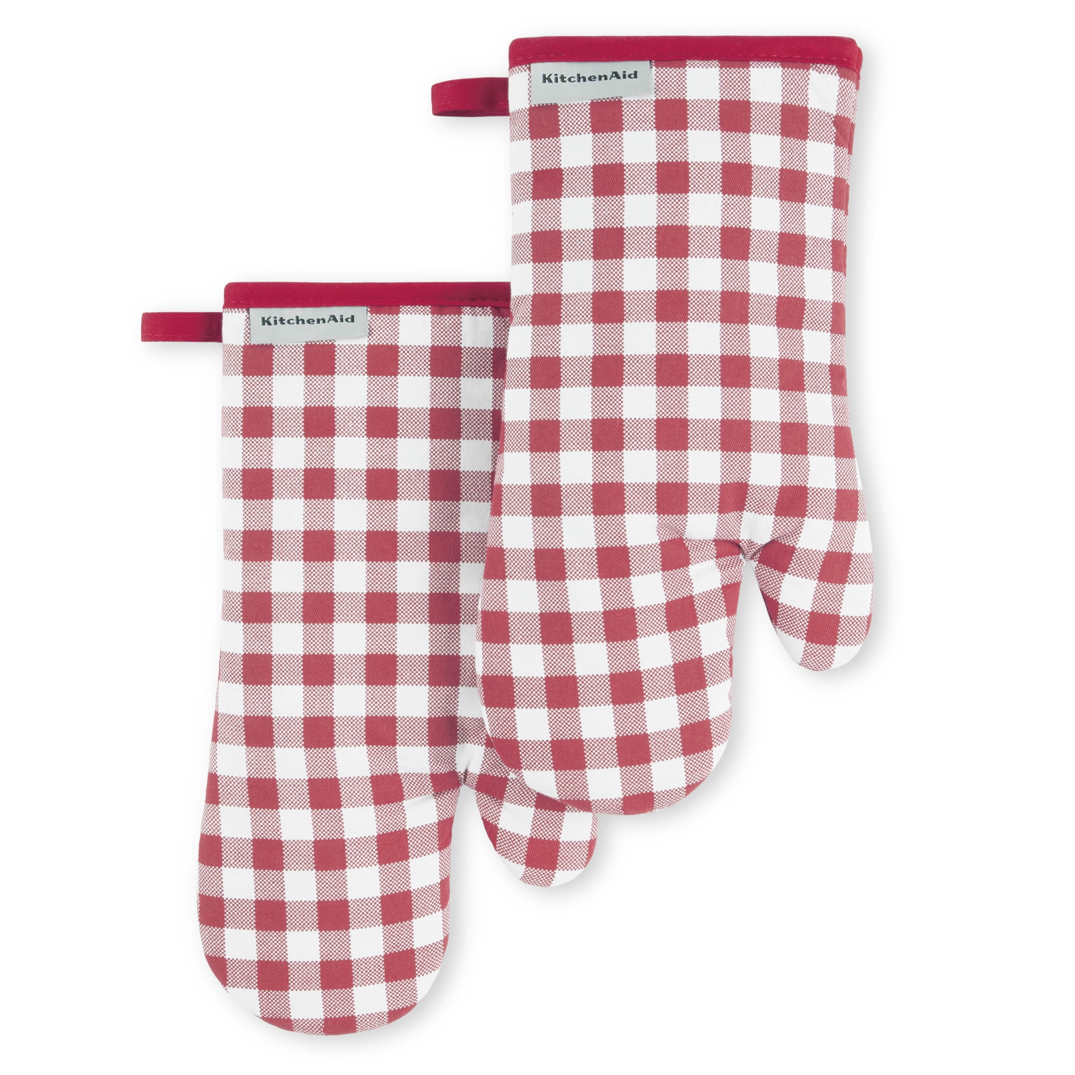 Passion Red Gingham Cotton Oven Mitt 2-Pack Set