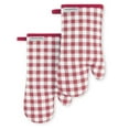 thumbnail image 1 of KitchenAid Gingham Oven Mitt 2-Pack Set, Passion Red, 7"x13", 1 of 5