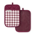 thumbnail image 1 of KitchenAid Gingham Pot Holder 2-Pack Set, Beet, 7"x10", 1 of 7