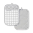 thumbnail image 1 of KitchenAid Gingham Pot Holder 2-Pack Set, Matte Grey, 7"x10", 1 of 7