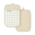 thumbnail image 1 of KitchenAid Gingham Pot Holder 2-Pack Set, Milkshake Tan, 7"x10", 1 of 4
