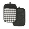 thumbnail image 1 of KITCHENAID Gingham Pot Holder 2-Pack Set, Matte Black, 7"x10", 1 of 7