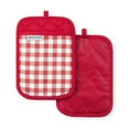 thumbnail image 1 of KitchenAid Gingham Pot Holder 2-Pack Set, Passion Red, 7"x10", 1 of 7