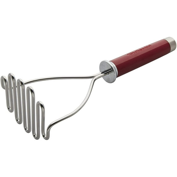 KitchenAid Gourmet Stainless Steel Wire Masher, 10.24-Inch, Empire Red Matte Red