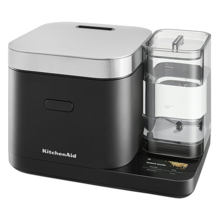 KitchenAid - Grain and Rice Cooker 8 Cup with Automatically Sensing Integrated Scale + Water Tank, KGC3155BM - Black