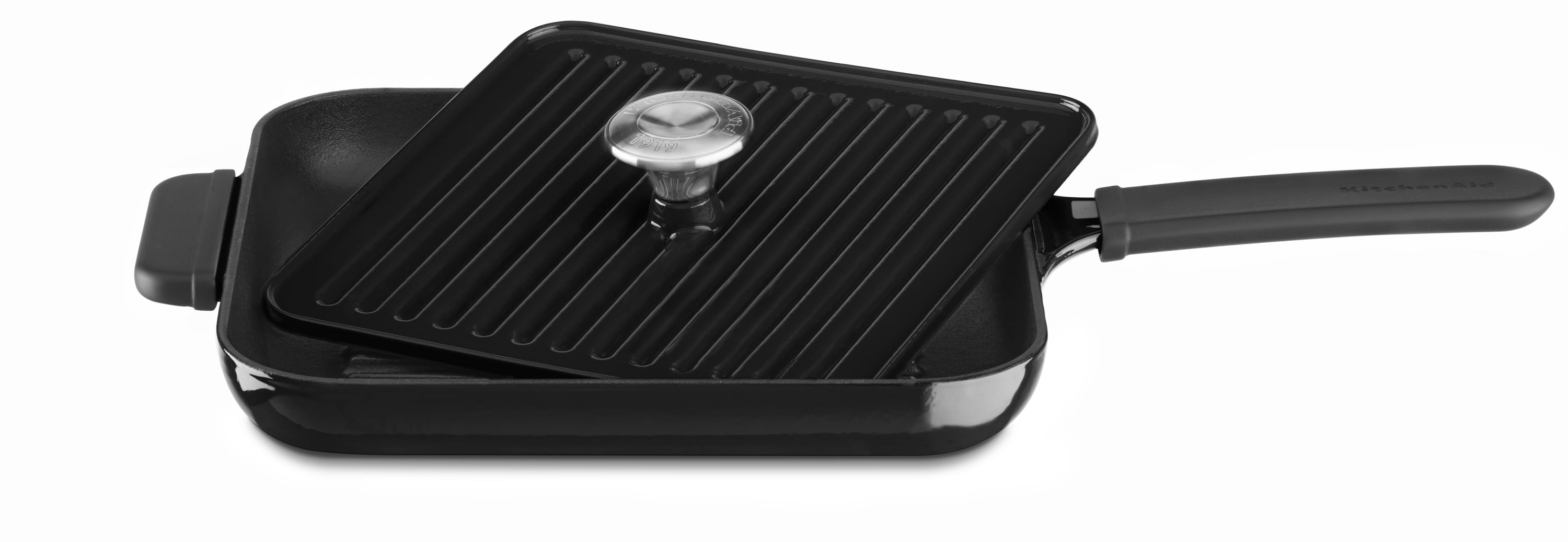 KitchenAid® Grill Pan and Panini Press Lid, Onyx Black