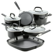 KitchenAid Hard Anodized 10 Pcs Nonstick Cookware Pots and Pans Set, Onyx Black