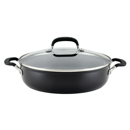 KitchenAid Hard Anodized 5 Quart Nonstick Everything Pan with Lid, Onyx Black