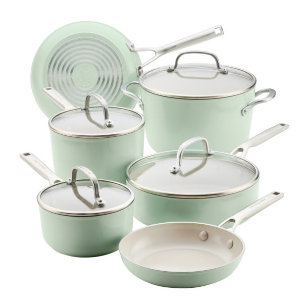 KitchenAid Hard-Anodized 10 Pcs Ceramic Induction Cookware Set