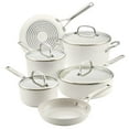 thumbnail interactive-video image 1 of KitchenAid Hard-Anodized 10 Pcs Ceramic Induction Cookware Set, Dishwasher Safe and Oven Safe to 500°F, Porcelain White, 1 of 13